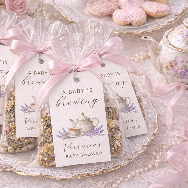 Willkommen Schild 'Baby is Brewing' Teeparty Geschenkanhänger (Von Creator hochgeladen)