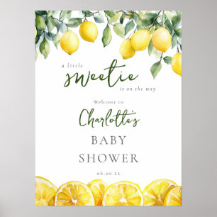 Willkommen Schild Baby Shower Little Sweetie Lemon