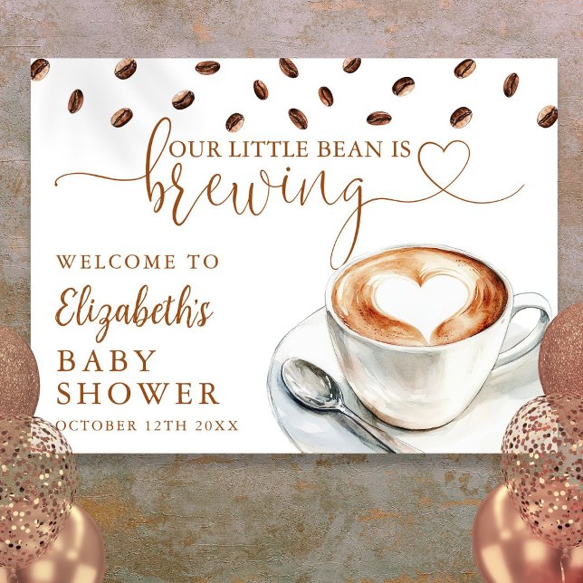 Willkommen Schild für Little Bean Coffee Baby Show (Little Bean Coffee Baby Shower Welcome Sign)