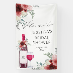 Willkommen-Schild Rotwein Vino Before Vows Banner