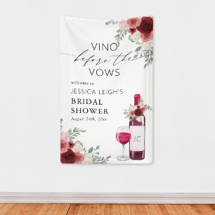 Willkommen-Schild Rotwein Vino vor den Gelübden Banner