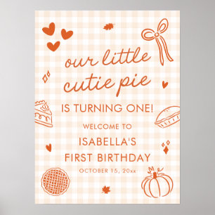 Willkommen-Schild zum 1. Geburtstag - A Little Cut Poster