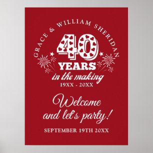 Willkommen-Schild zum 40-jährigen Jubiläum von In Poster