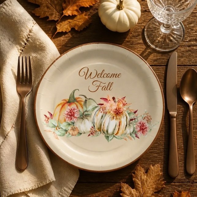 Willkommen schöner Herbst Pappteller (Von Creator hochgeladen)