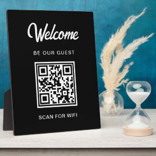 Willkommen Sei Unser Gast Scanne Den QR-Code Wifi Fotoplatte