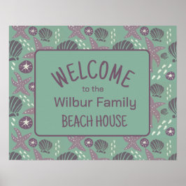 Willkommen Sign Beach House Poster