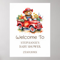 Willkommen Sign Cute Teddy Locale Grown Baby Showe