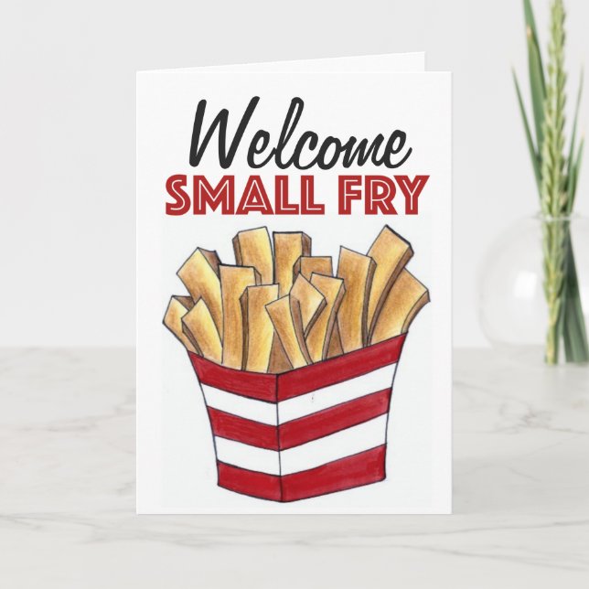 Willkommen Small Fry French Fries New Baby Card Ankündigung (Vorderseite)