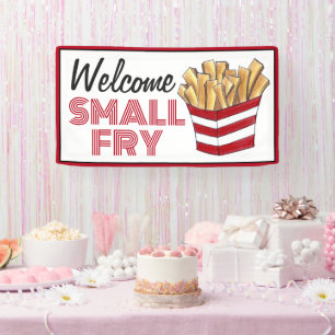 Willkommen Small Fry French Fries New Baby Dusche Banner