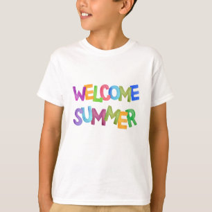 Willkommen Sommer farbenfrohe Urlaubstypografie T-Shirt