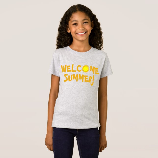 Willkommen Sommer! Yellow Sun Sunny Day Sunshine T-Shirt (Vorne ganz)
