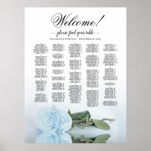 Willkommen! Staubblaue Rose Alphabetische Sitzordn Poster