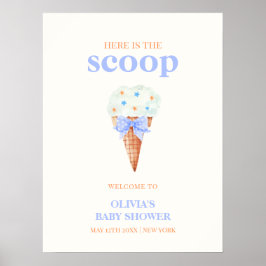 Willkommen Summer Bow Star Ice Cream Baby Dusche Poster