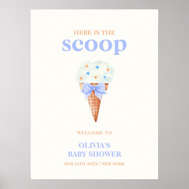 Willkommen Summer Bow Star Ice Cream Baby Dusche Poster (Vorne)