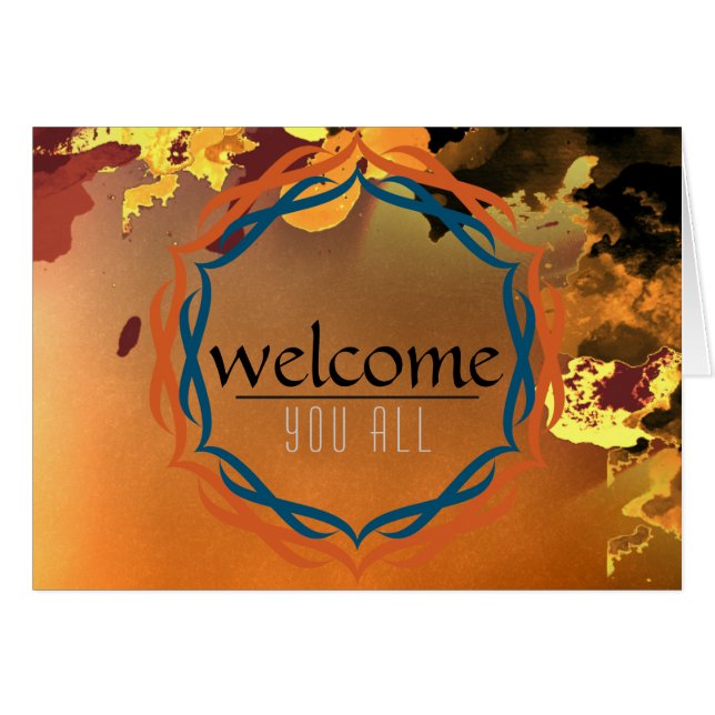 Willkommen Sunset Mandala Damask Red Black Clouds (Vorderseite (Horizontal))