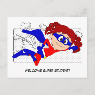 Willkommen Super Student Girl Postcard zurück zur Postkarte