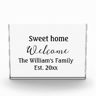 Willkommen süße Heimat Familienname Jahr Est. Text Fotoblock