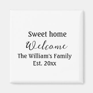 Willkommen süße Heimat Familienname Jahr Est. Text Magnet