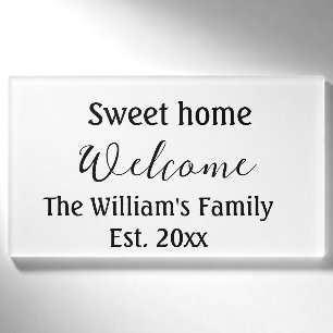 Willkommen süße Heimat Familienname Jahr Est. Text Namenschild