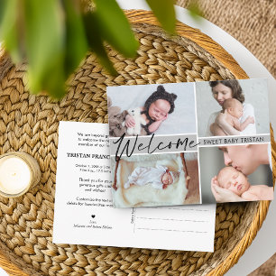 Willkommen süßes Baby Geburtsanzeige Postkarte