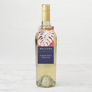 Willkommen Tropischer Palmblättrig Mietboot Flaschenanhänger