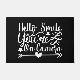 Willkommen Tür Mat Hallo Lächeln Sie sind auf der Fußmatte