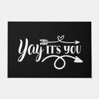 Willkommen Tür Mat Yay Ihr Schwarz-weißes Fußmatte