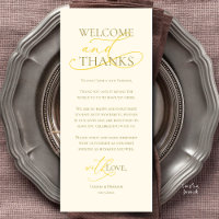 Willkommen und Danke, Hochzeitsdinner Dankeskarten
