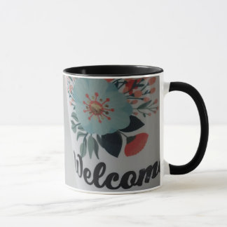 Willkommen Vintage-Blumen-Tasse Tasse