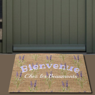 Willkommen - vintage Lavendel - rustikal Fußmatte