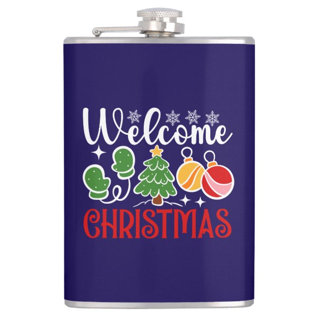 Willkommen Weihnachten-63758 Flachmann (Vorderseite)