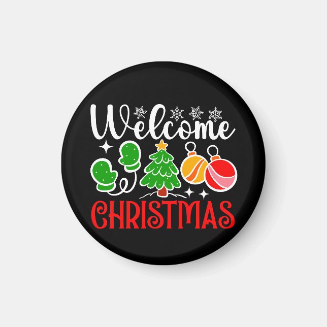 Willkommen Weihnachten-63758 Magnet (Vorne)