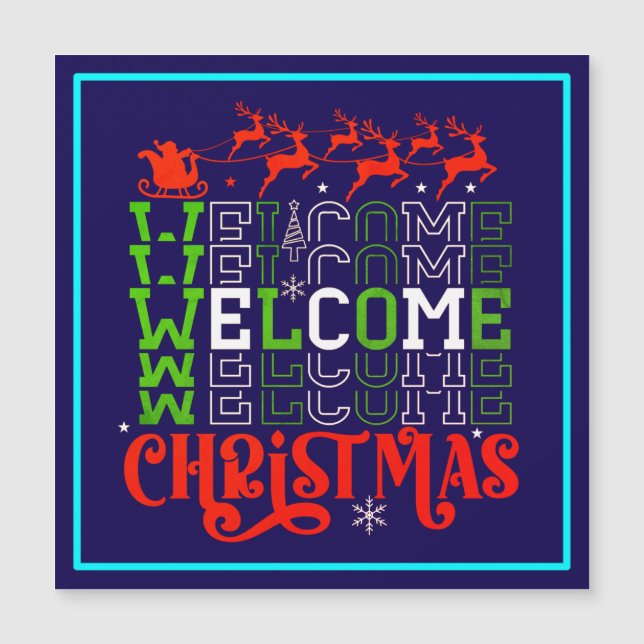 Willkommen Weihnachten-84767 Magneteinladung (Vorderseite)