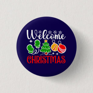 Willkommen Weihnachten Button