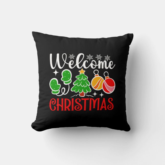 Willkommen Weihnachten Kissen (Vorderseite)