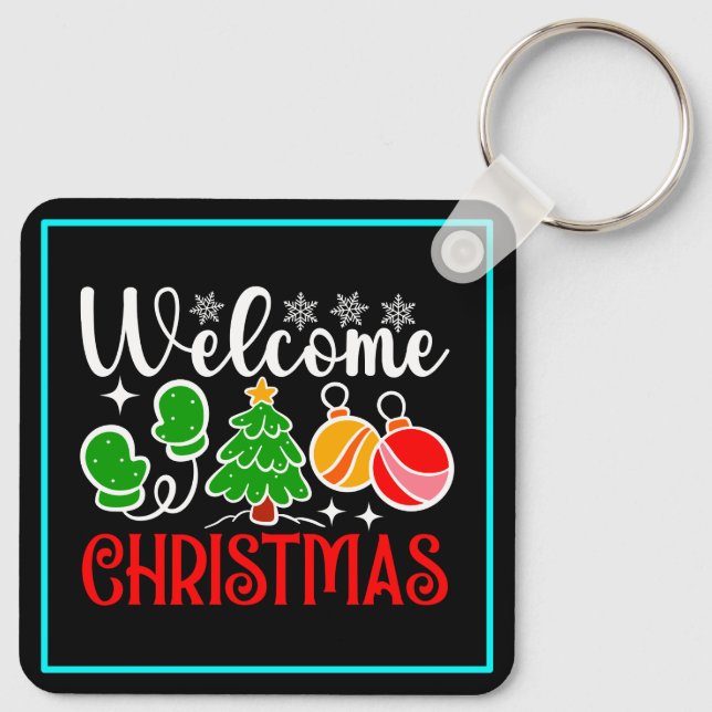 Willkommen Weihnachten Schlüsselanhänger (Rückseite)