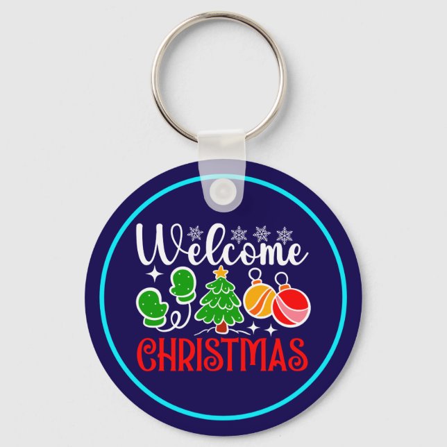 Willkommen Weihnachten Schlüsselanhänger (Vorderseite)