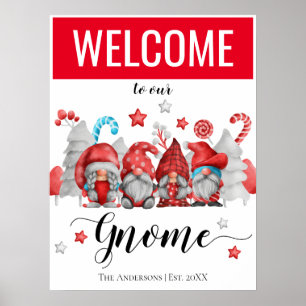 Willkommen Weihnachts-Gnomes-Poster Poster
