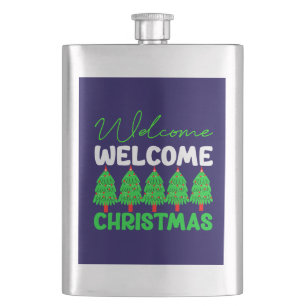 Willkommen Weihnachtsbaum Feiertagsdesign-85600 Flachmann