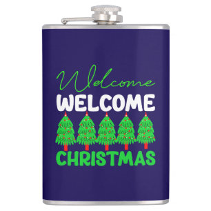 Willkommen Weihnachtsbaum Feiertagsdesign-85600 Flachmann