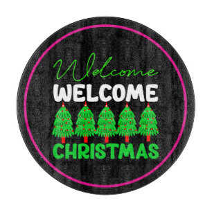 Willkommen Weihnachtsbaum Feiertagsdesign-85600 Schneidebrett