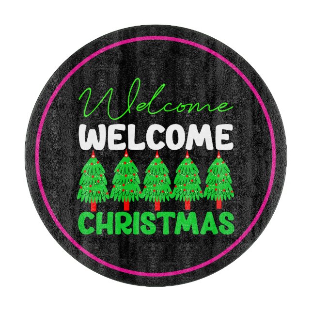 Willkommen Weihnachtsbaum Feiertagsdesign-85600 Schneidebrett (Vorderseite)
