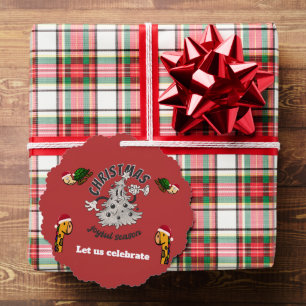 Willkommen Weihnachtszeit Retro Cartoon Ornament Karte