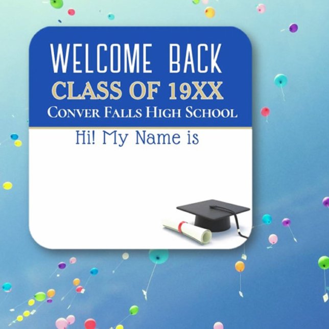 Willkommen! Wiedersehen-Tagaufkleber Quadratischer Aufkleber (Von Creator hochgeladen)