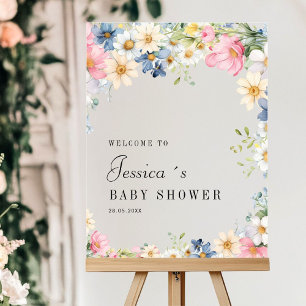 Willkommen! Wildblume, Babydusche Acrylschild
