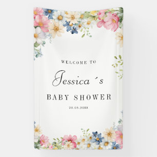 Willkommen! Wildblume, Babydusche Banner