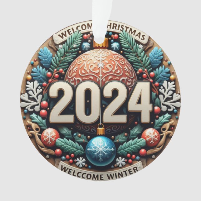 Willkommen Winter 2024 Ornament (Vorderseite)
