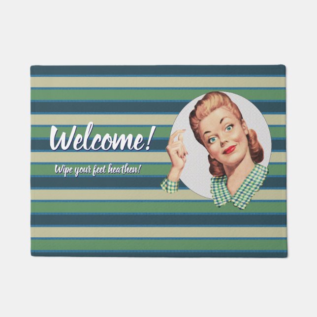 Willkommen! Wischen Sie sich die Füße ab! Fußmatte (Vorderseite)