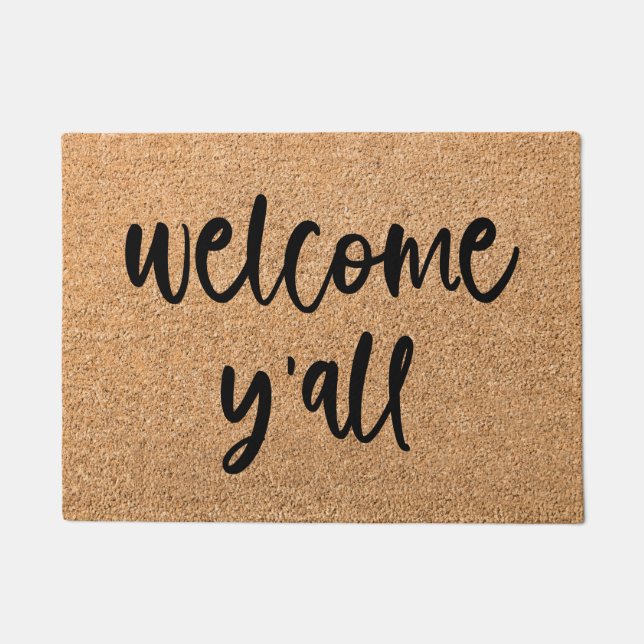 Willkommen Y'all Welcome Mat Doormat Fußmatte (Vorderseite)