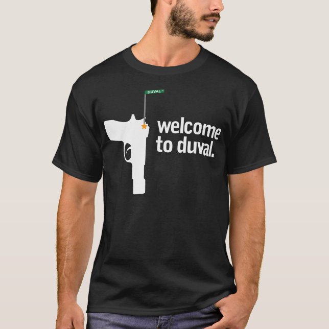 Willkommen zu Duval schwarzem T-Shirt (Vorderseite)